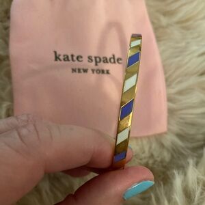 Kate Spade Gold Bracelet with Blue and White Striping